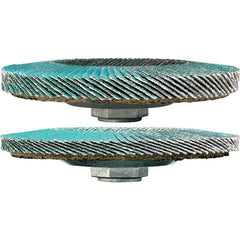 3M - 60 Grit, 4-1/2" Disc Diam, 5/8-11 Center Hole, Type 29 Zirconia Alumina Flap Disc - 13,300 Max RPM, Cloth Backing, Arbor Attaching System, Coated - Industrial Tool & Supply