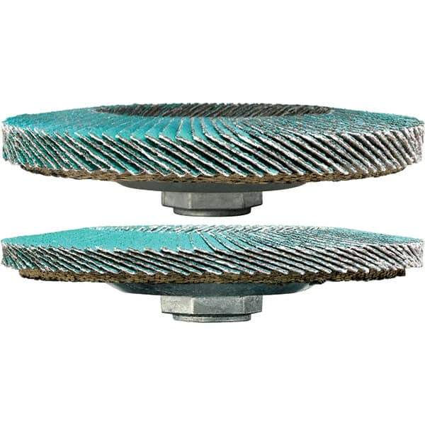 3M - 40 Grit, 4-1/2" Disc Diam, 7/8" Center Hole, Type 29 Zirconia Alumina Flap Disc - 13,300 Max RPM, Cloth Backing, Arbor Attaching System, Coated - Industrial Tool & Supply