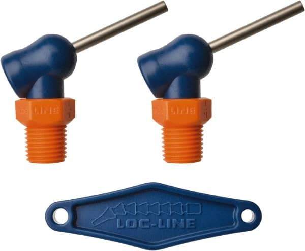 Loc-Line - 1/4" Hose Inside Diam x 1/16" Nozzle Diam, High-Pressure Coolant Hose Nozzle - NPT, for Use with Loc-Line Modular Hose System, 2 Pieces - Industrial Tool & Supply