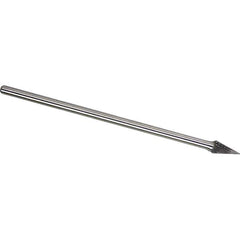 Made in USA - 1/4" Cut Diam, 1/4" Shank Diam, Cone Head Double Cut Burr - Carbide, 1/2" LOC, 6-3/4" OAL - Industrial Tool & Supply