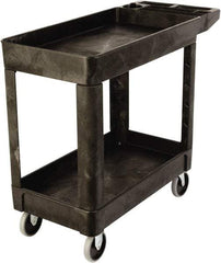 Rubbermaid - 500 Lb Capacity, 18" Wide x 39" Long x 33-1/4" High Standard Utility Cart - 2 Shelf, Plastic, TPR Casters - Industrial Tool & Supply
