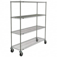Metro - 600 Lb Capacity 4 Shelf Mobile Wire Shelving Unit - Add-On Unit - Industrial Tool & Supply