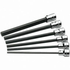 SK - 6 Piece 3/8" Drive Metric Hex Bit Socket Set - 4 to 10mm Hex - Industrial Tool & Supply