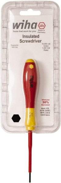 Wiha - 2.5mm Standard Hex Driver - 75mm Blade Length, 7" OAL - Industrial Tool & Supply