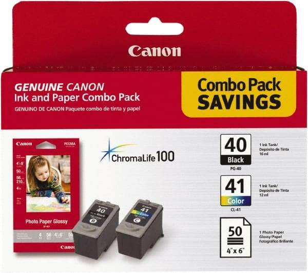 Canon - Black & Multi Colored Ink & Paper Combo - Use with Canon PIXMA iP1600, iP1700, MP150, MP160, MP170, MP450, MP460 - Industrial Tool & Supply