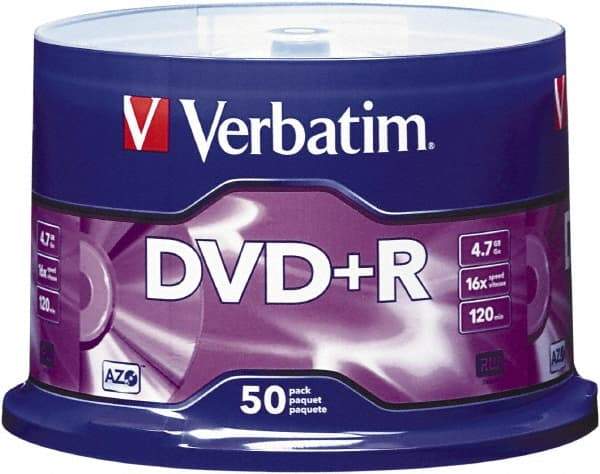Verbatim - Silver DVD+R Disc - Use with DVD+R - Industrial Tool & Supply