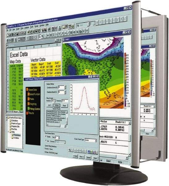 Kantek - Silver Monitor Filter - Use with LCDs - Industrial Tool & Supply