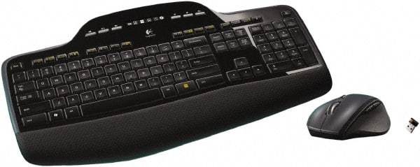 Logitech - Black Keyboard/Mouse - Use with Computer - Industrial Tool & Supply