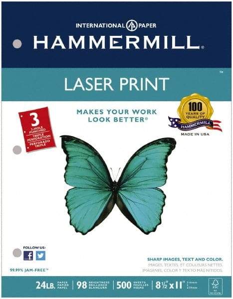 Hammermill - White Copy Paper - Use with Laser Printers, Copiers - Industrial Tool & Supply