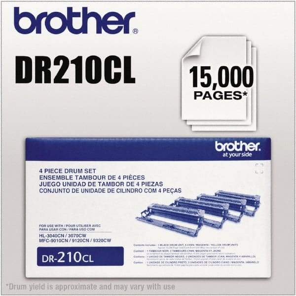 Brother - Cyan, Magenta, Yellow & Black Drum Unit - Use with Brother HL-3040CN, 3045CN, 3070CW, 3075CW, MFC-9010CN, 9120CN, 9125CN, 9320CW, 9325CW - Industrial Tool & Supply