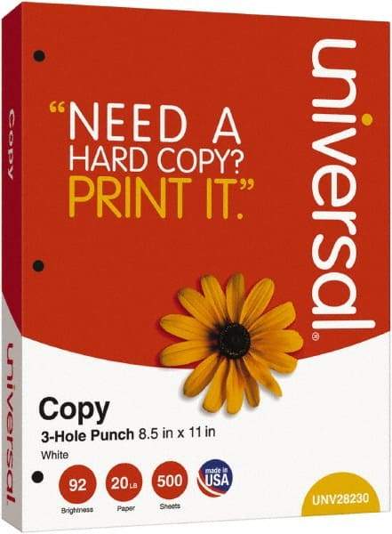 UNIVERSAL - White Copy Paper - Use with Laser Printers, Copiers, Plain Paper Fax Machines - Industrial Tool & Supply