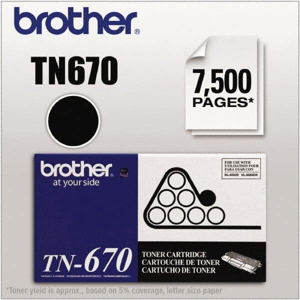 Brother - Black Toner Cartridge - Use with Brother HL-6050D, 6050DN, 6050DW - Industrial Tool & Supply