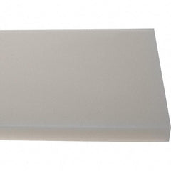 Made in USA - 3/4" Thick x 7-1/2" Wide x 4' Long, Polyethylene (HDPE) Sheet - White, Shore D-65 Hardness, Cutting Board Grade, ±10% Tolerance - Industrial Tool & Supply