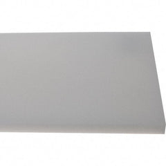 Made in USA - 1/2" Thick x 7-1/2" Wide x 4' Long, Polyethylene (HDPE) Sheet - White, Shore D-65 Hardness, Cutting Board Grade, ±10% Tolerance - Industrial Tool & Supply