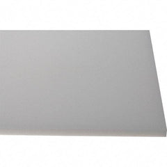 Made in USA - 1/2" Thick x 1' Wide x 4' Long, Polyethylene (HDPE) Sheet - White, Shore D-65 Hardness, Cutting Board Grade, ±10% Tolerance - Industrial Tool & Supply