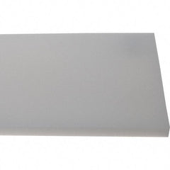 Made in USA - 1/2" Thick x 7-1/2" Wide x 8' Long, Polyethylene (HDPE) Sheet - White, Shore D-65 Hardness, Cutting Board Grade, ±10% Tolerance - Industrial Tool & Supply