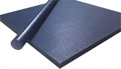 Made in USA - 1" Thick x 2' Wide x 4' Long, Polyethylene (UHMW) Sheet - Blue, Shore D-65 Hardness, Bearing Grade Grade, ±10% Tolerance - Industrial Tool & Supply