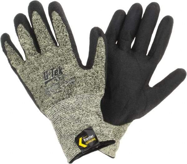 PIP - Size XL, ANSI Cut Lvl A7, Cut Resistant Gloves - Palm & Fingers Coated, Knit Wrist, Black/Yellow, Paired - Industrial Tool & Supply