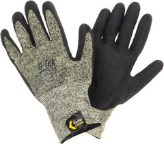 PIP - Size XL, ANSI Cut Lvl A7, Cut Resistant Gloves - Palm & Fingers Coated, Knit Wrist, Black/Yellow, Paired - Industrial Tool & Supply