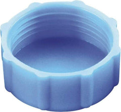 Caplugs - Round Head, Threaded Cap - 13/64" Long, High-Density Polyethylene, Blue - Industrial Tool & Supply