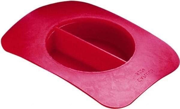 Caplugs - 1.29" ID, Round Head with Rectangular Flange Flange Plug - 1/2" Long, Low-Density Polyethylene, Red - Industrial Tool & Supply