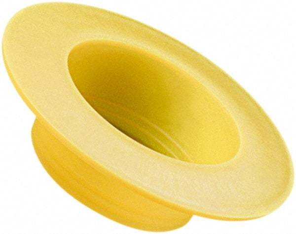 Caplugs - 1.171" ID, Round Head, Tapered Cap/Plug with Flange - 2.88" OD, 21/32" Long, Low-Density Polyethylene, Yellow - Industrial Tool & Supply