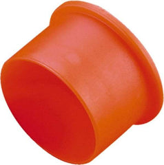 Caplugs - 0.725" ID, Round Head, Tapered Cap - 1.06" OD, 19/32" Long, Low-Density Polyethylene, Orange - Industrial Tool & Supply