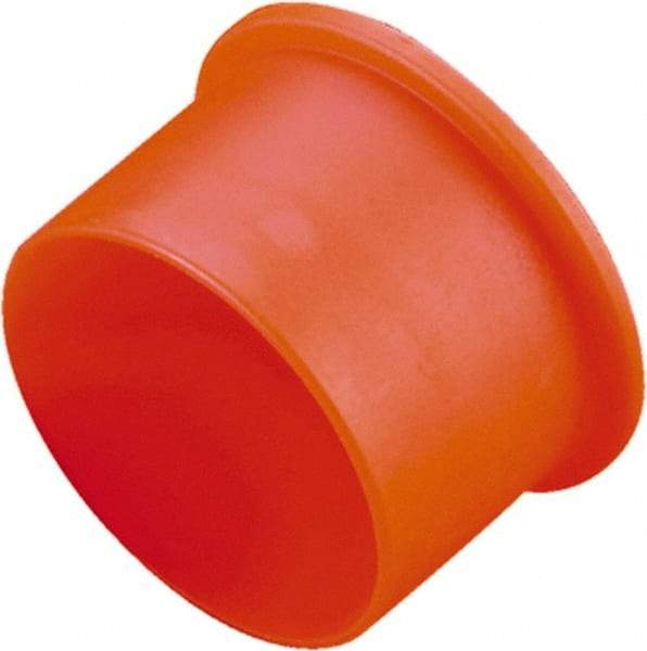 Caplugs - 1.257" ID, Round Head, Tapered Cap - 1.52" OD, 11/16" Long, Low-Density Polyethylene, Orange - Industrial Tool & Supply