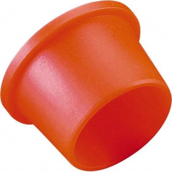 Caplugs - 1.585" ID, Round Head, Tapered Plug - 1.72" OD, 13/16" Long, Low-Density Polyethylene, Orange - Industrial Tool & Supply