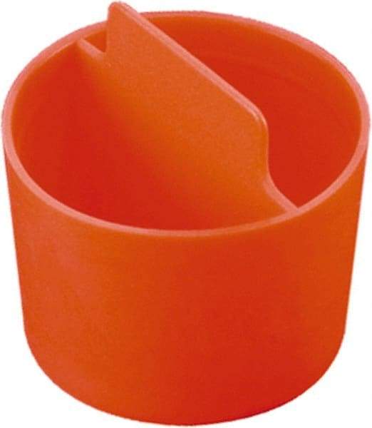 Caplugs - 0.831" ID, Pull-Tab, Round Head, Tapered Plug - 27/32" Long, Low-Density Polyethylene, Orange - Industrial Tool & Supply