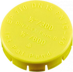 Caplugs - Push-On Flange Cap - 1-3/32" Long, Low-Density Polyethylene, Yellow - Industrial Tool & Supply