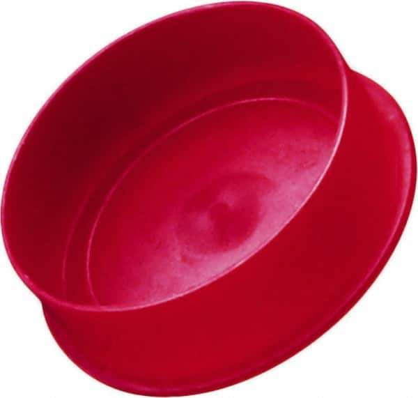 Caplugs - 0.93" ID, Round Head Cap - 1.2" OD, 1/2" Long, Low-Density Polyethylene, Red - Industrial Tool & Supply