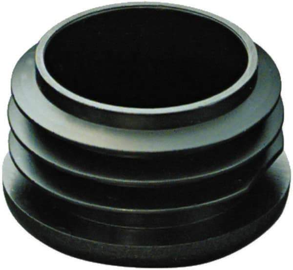 Caplugs - Round Finishing Plug for 6 to 11 Gauge Panels, for 4-3/4" Tube Diam - 4-3/4" OD, 1.1" Deep, Low-Density Polyethylene, Black - Industrial Tool & Supply