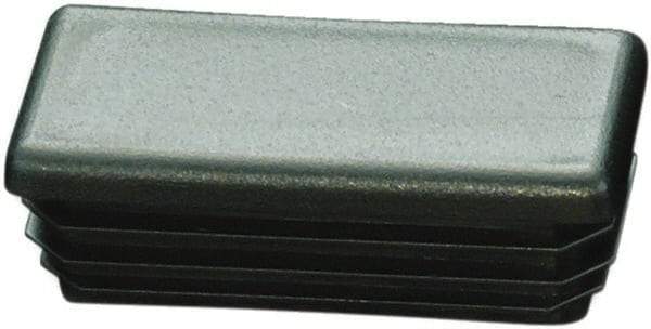 Caplugs - Rectangular Finishing Plug for 10 to 14 Gauge Panels, - 1/2" Deep, Low-Density Polyethylene, Black - Industrial Tool & Supply