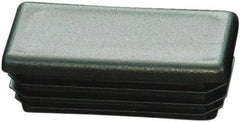 Caplugs - Rectangular Finishing Plug for 10 to 14 Gauge Panels, - 1/2" Deep, Low-Density Polyethylene, Black - Industrial Tool & Supply