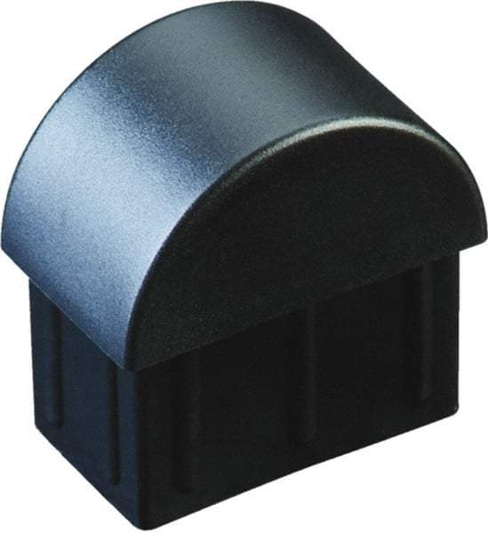 Caplugs - Domed Ribbed Finishing Plug for 14 to 20 Gauge Panels, for 7/8" Tube Diam - Low-Density Polyethylene, Black - Industrial Tool & Supply