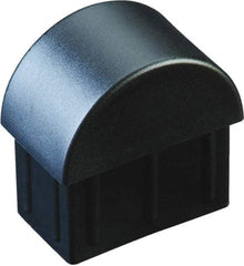 Caplugs - Domed Ribbed Finishing Plug for 14 to 20 Gauge Panels, for 7/8" Tube Diam - Low-Density Polyethylene, Black - Industrial Tool & Supply