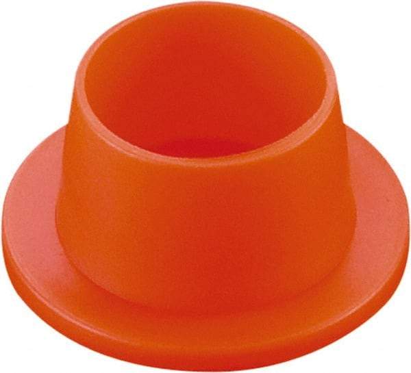 Caplugs - 0.59" ID, Round Head, Tapered Plug - 1/2" Long, Low-Density Polyethylene, Orange - Industrial Tool & Supply