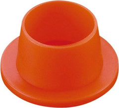 Caplugs - 0.59" ID, Round Head, Tapered Plug - 1/2" Long, Low-Density Polyethylene, Orange - Industrial Tool & Supply
