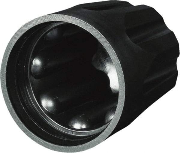 Caplugs - Serrated Round Head Sucker Rod Cap - High-Density Polyethylene, Black - Industrial Tool & Supply
