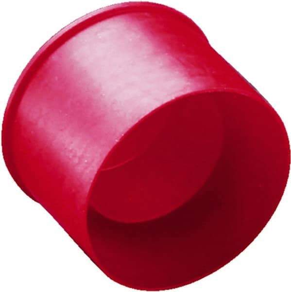 Caplugs - 0.17" ID, Round Head Tube & Nut Cap - 37/64" Long, Low-Density Polyethylene, Red - Industrial Tool & Supply