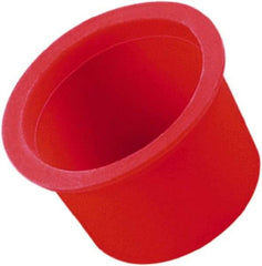 Caplugs - 1-1/2" ID, Round Head, Tapered Masking Cap/Plug - 1.9" OD, 3/4" Long, Silicone, Red - Industrial Tool & Supply