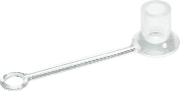 Caplugs - 0.36" ID, Round Head, Tethered Cap - 1-29/32" Long, Silicone, Natural (Color) - Industrial Tool & Supply
