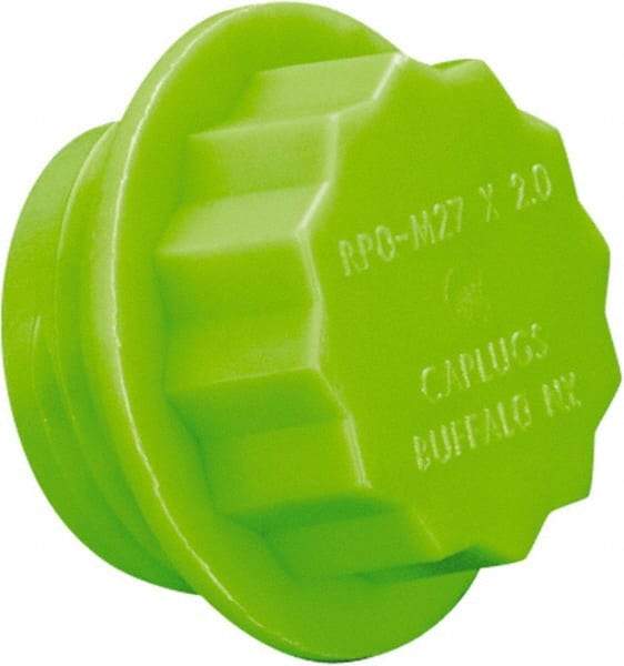 Caplugs - 12-Point Head, Threaded Plug - 16.51mm OD, Polypropylene, Green - Industrial Tool & Supply