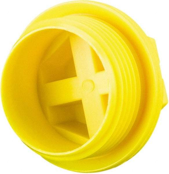 Caplugs - Hex Head with Slot, Threaded Plug - 31.5mm OD, Nylon, Yellow - Industrial Tool & Supply