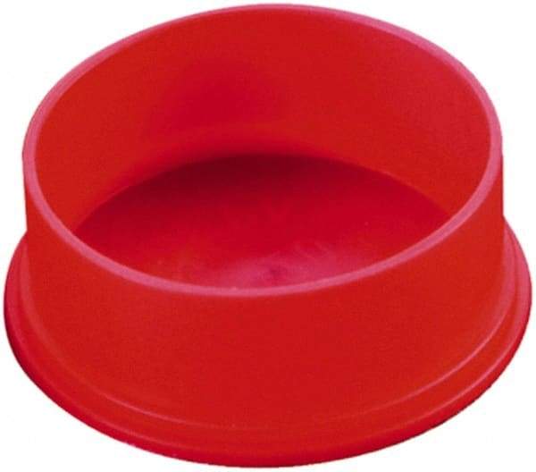 Caplugs - 3.922" ID, Round Head Utility Cap - 4.19" OD, 1" Long, Low-Density Polyethylene, Red - Industrial Tool & Supply