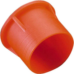 Caplugs - 0.845" ID, Round Head Tube Cap/Plug - 1.14" OD, 53/64" Long, Low-Density Polyethylene, Orange - Industrial Tool & Supply