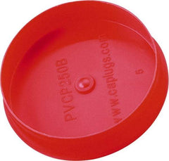 Caplugs - 2.71" ID, Round Head Pipe Plug - 2.84" OD, 21/32" Long, Low-Density Polypropylene, Red - Industrial Tool & Supply