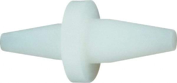 Caplugs - 0.238" (End 1) & 1/4" (End 2) ID, Round Head, Tapered Double-Ended Plug with Washer - Silicone, Natural (Color) - Industrial Tool & Supply