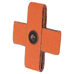 2″ × 2″ × 3/4″ Cross Pad 8-Ply 60 Grit 8-32 Eyelet Ceramic Alumina - Industrial Tool & Supply